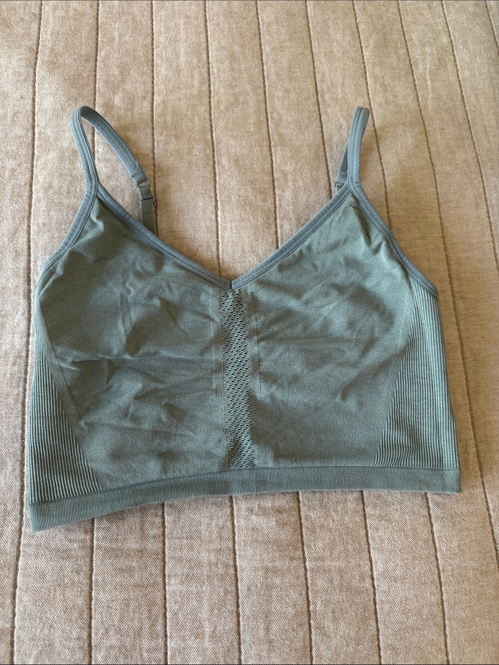 Fabletics Sage Green Seamless Bralette